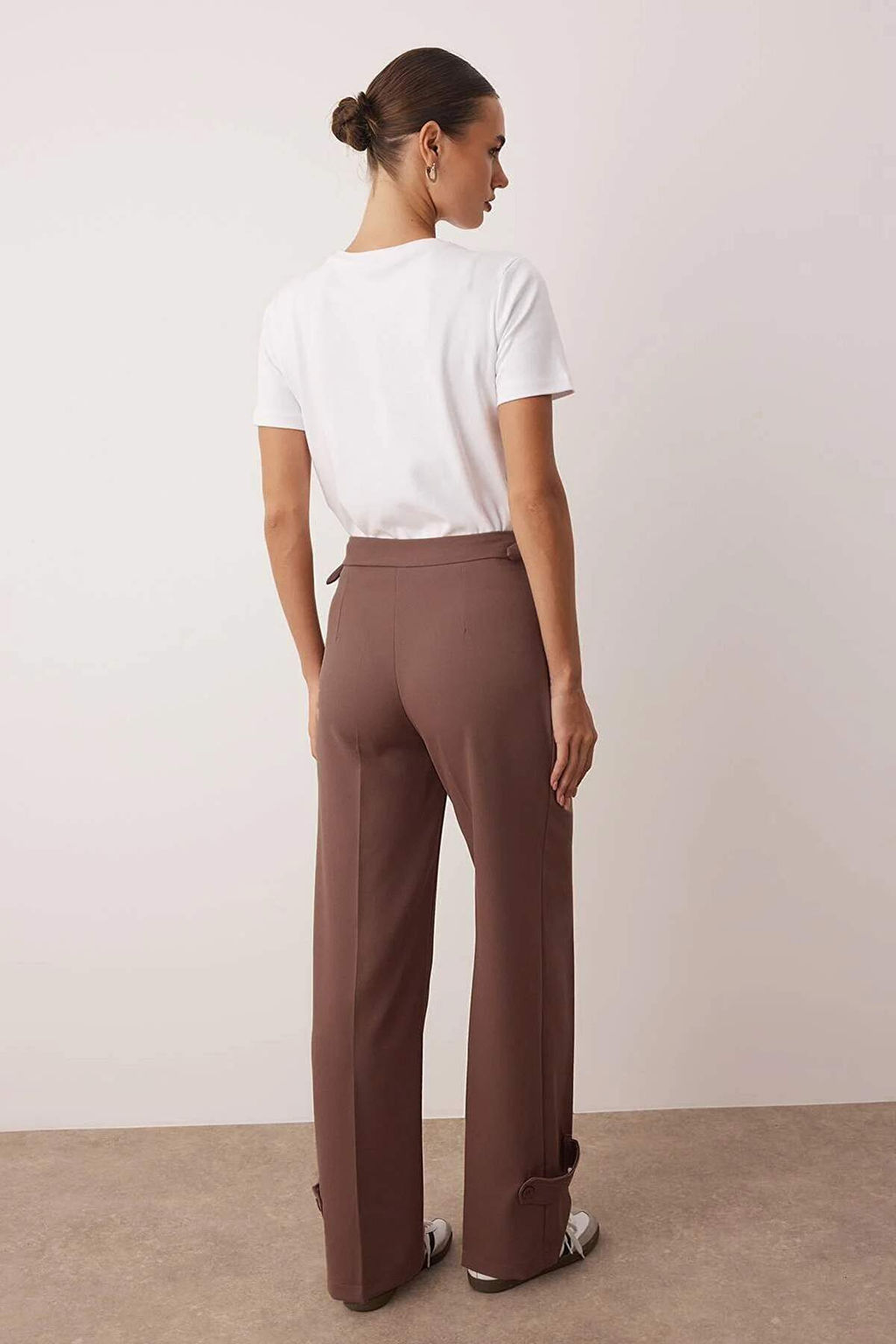 Vizon Toka ve Paca Detayl? Wide Leg/Genis Paca Kumas Pantolon TWOAW26PL00051 - Trendyolmilla фото 4