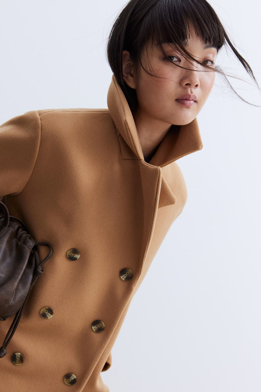 Abrigo cruzado de fieltro - H&m фото 5