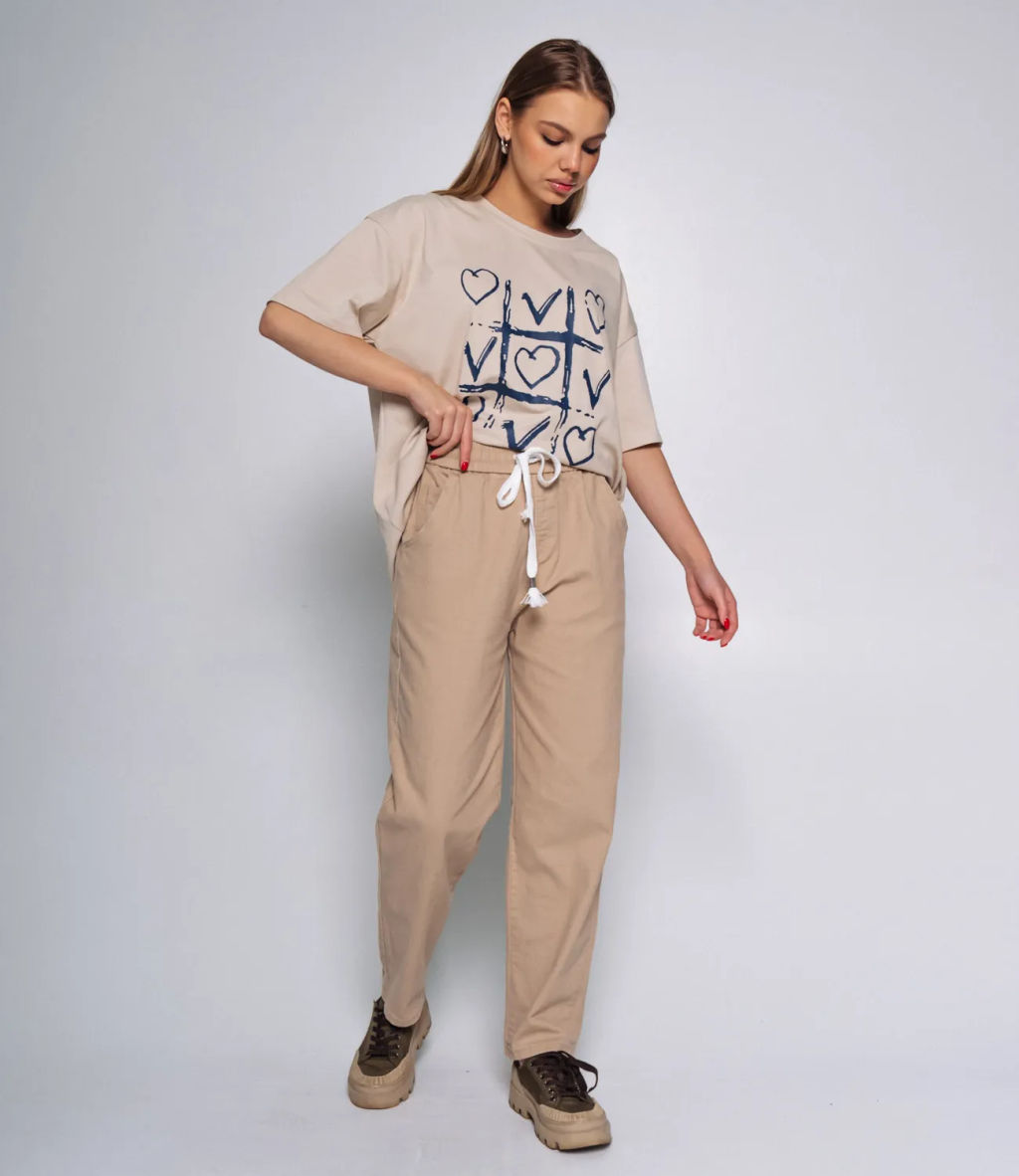 Брюки #КТ2610 (1), бежевый