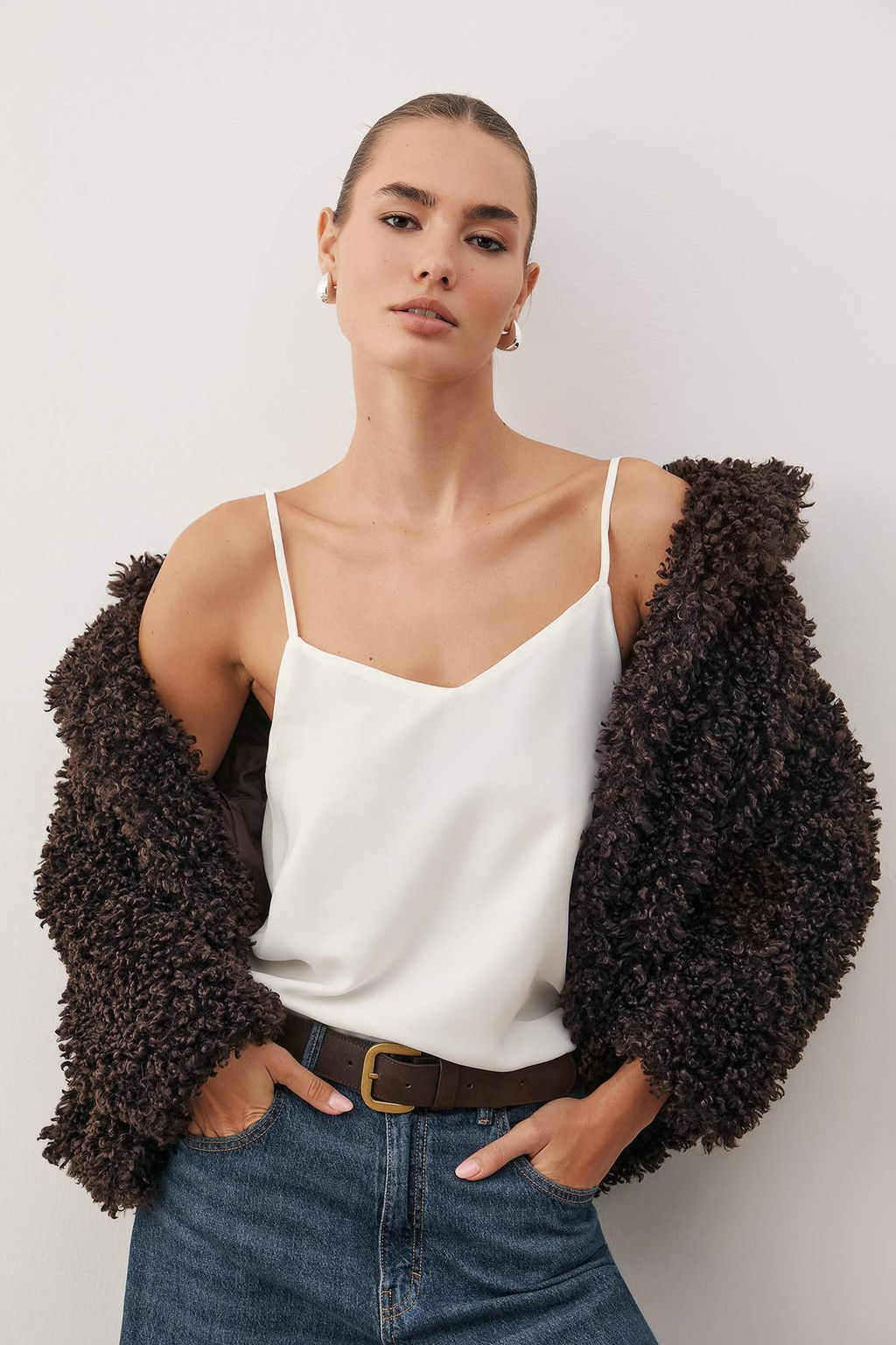 Ekru Basic Ask?l? Dokuma Bluz TWOSS19BB0224