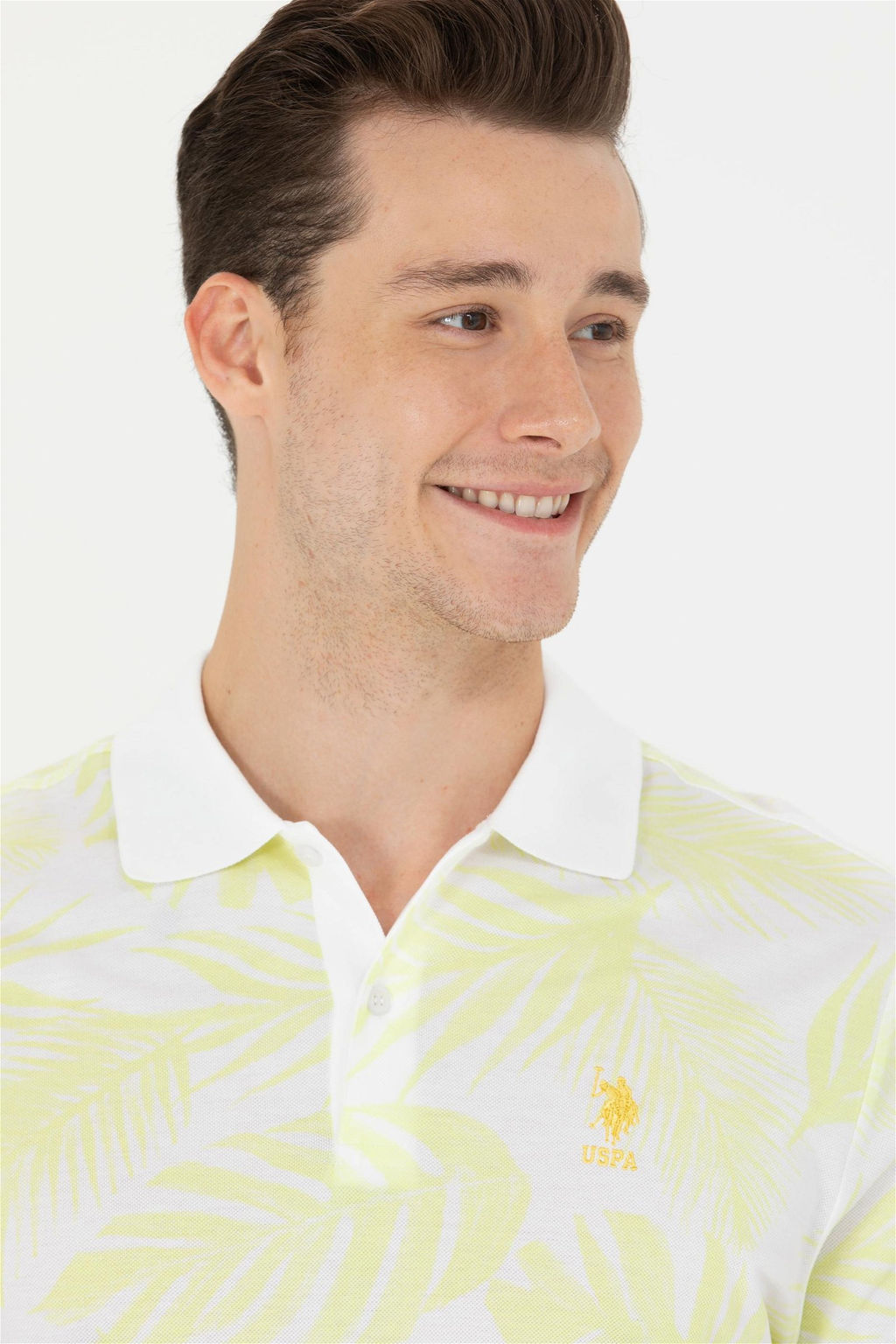 U. S. Polo Assn Мужская светло-желтая футболка с воротником-поло - U.s. polo assn фото 9