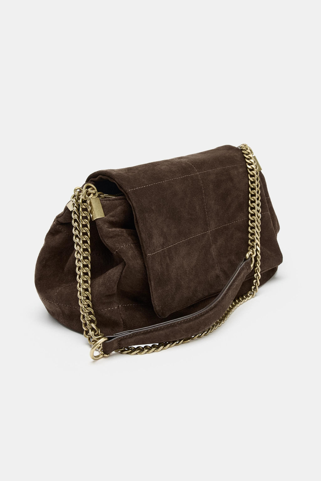 SPLIT SUEDE LEATHER SHOULDER BAG - Zara фото 18