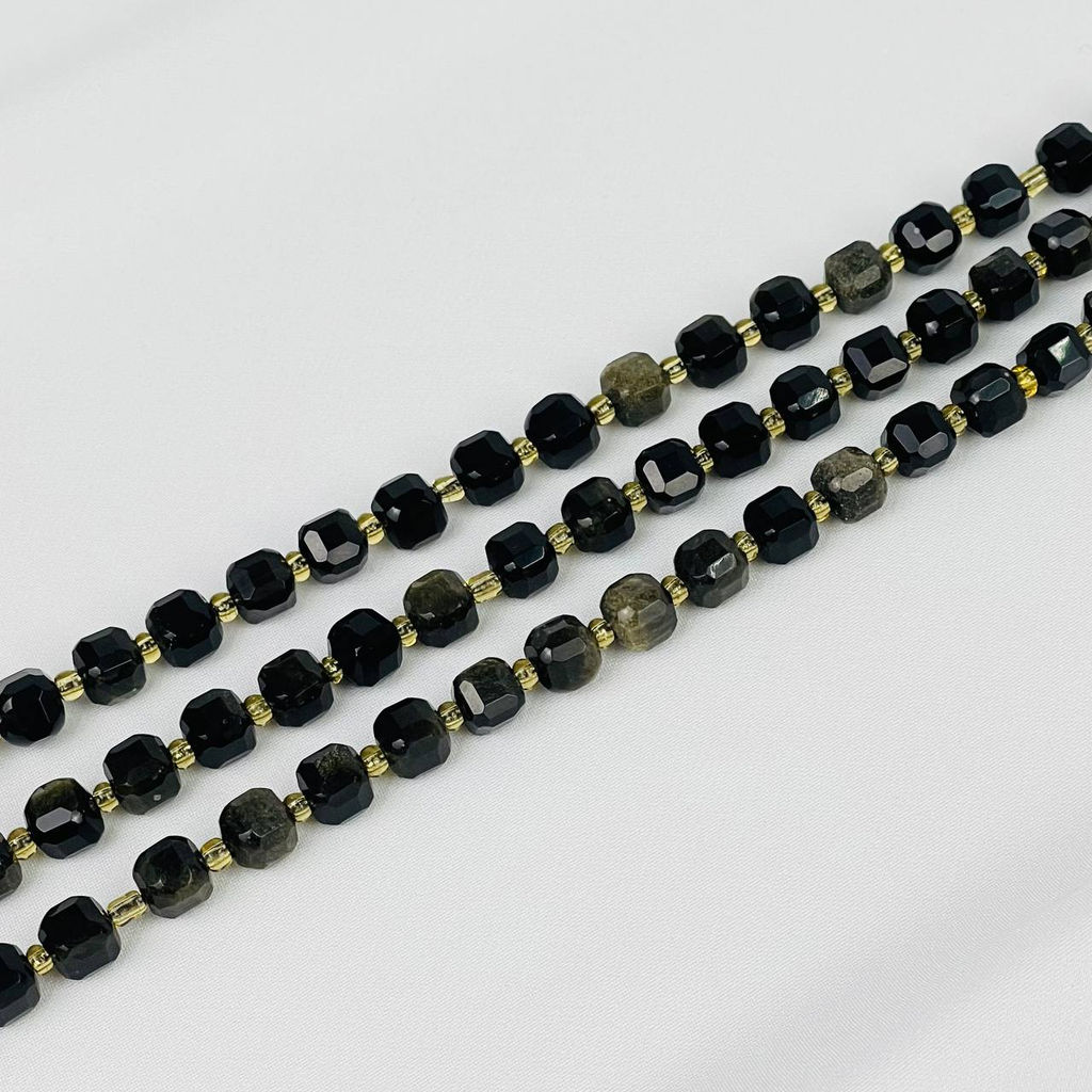 Бусины для украшений из золотистого Обсидиана 37 см
