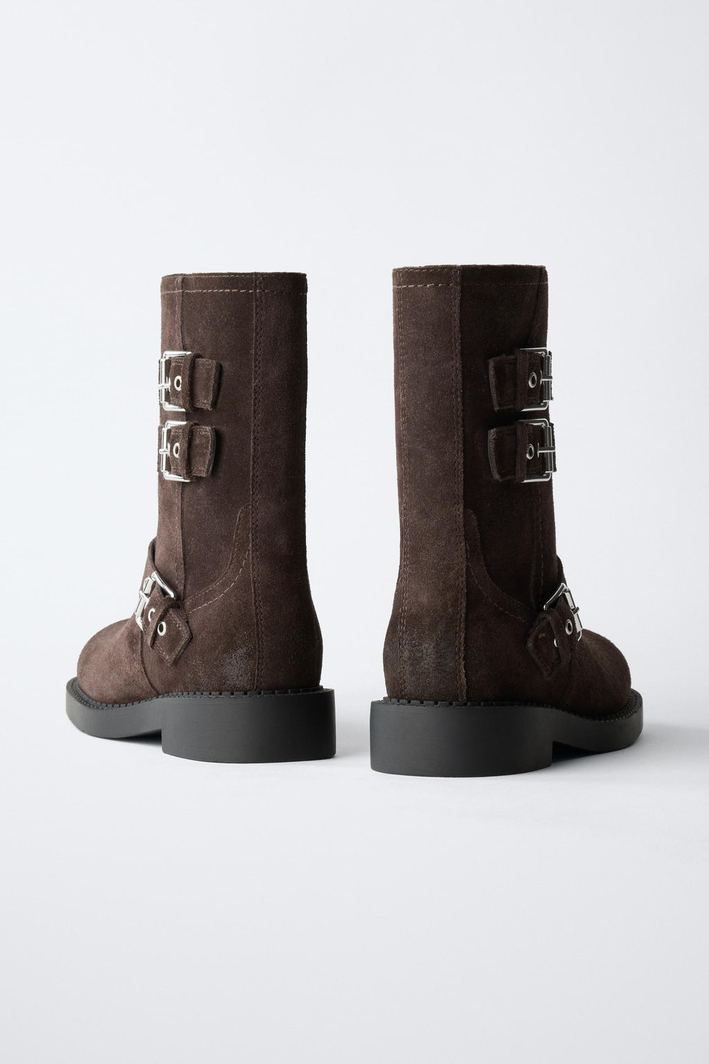 LEATHER BUCKLE BOOTS - Zara фото 8