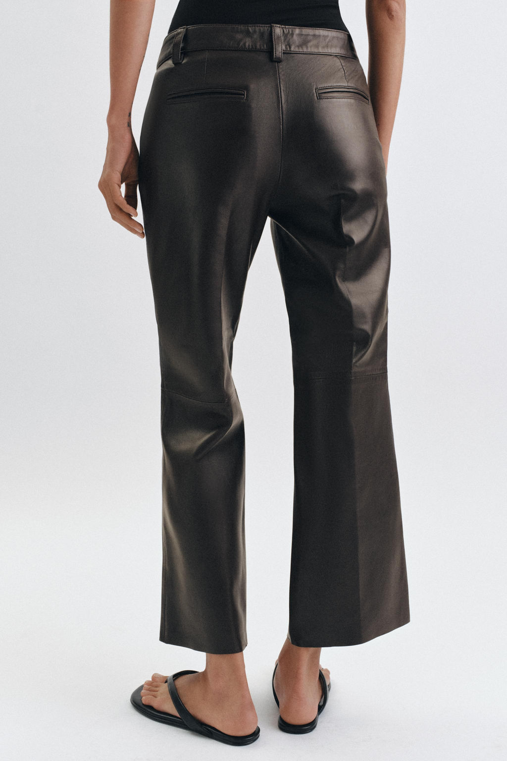 PANTAL?N PIEL FLARE ZW COLLECTION LIMITED EDITION / Marr?n - Zara фото 3