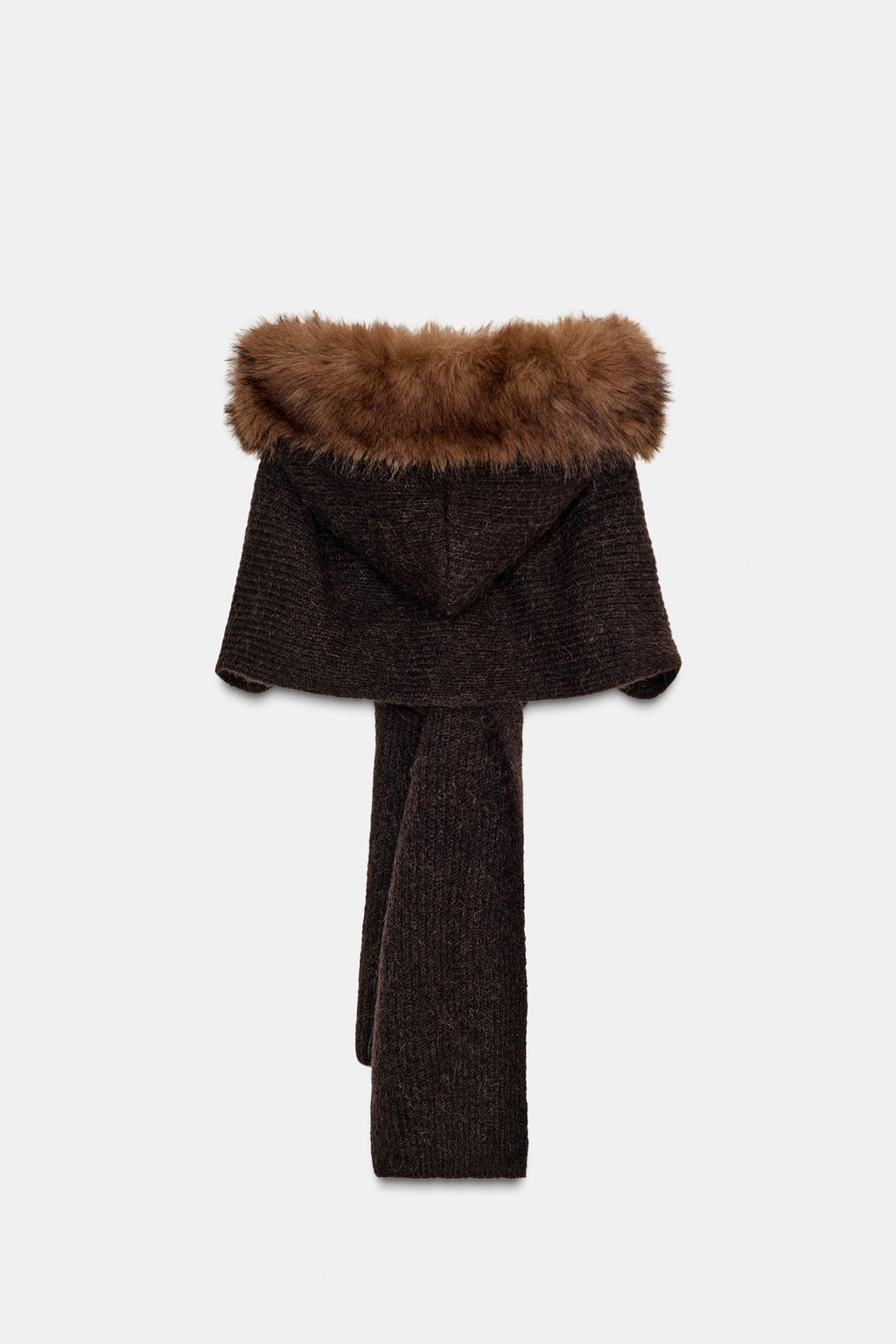 FAUX FUR SCARF HOOD - Zara фото 3