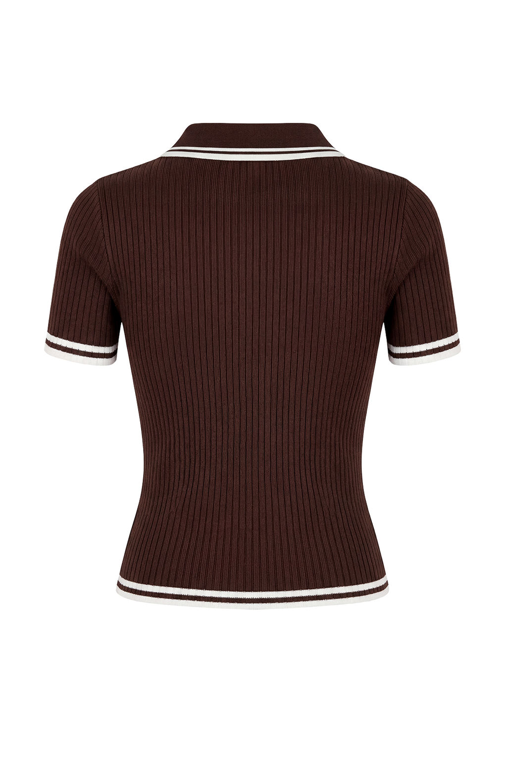 Trendyolmilla Siyah*001-Kahverengi Basic Polo Yaka Ikili Paket Triko Ince Bluz TWOSS25BZ00503  фото 30