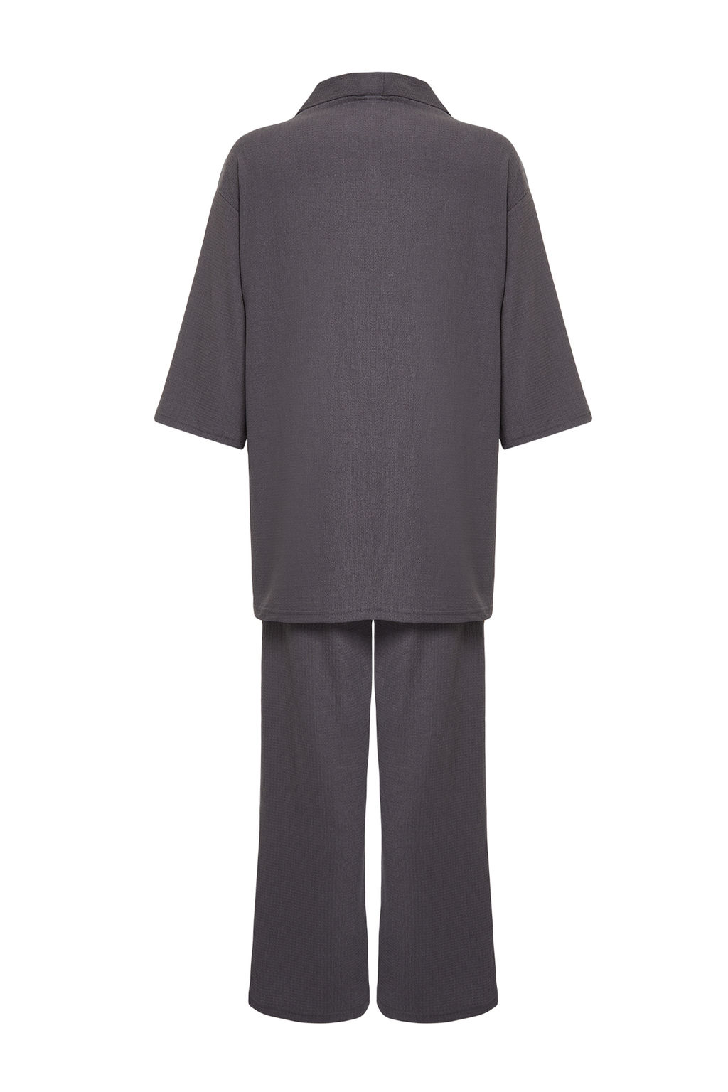 Fume Relaxed/Rahat Kesim Orme Kimona Pantolon Alt-Ust Tak?m TWOSS24AU00091