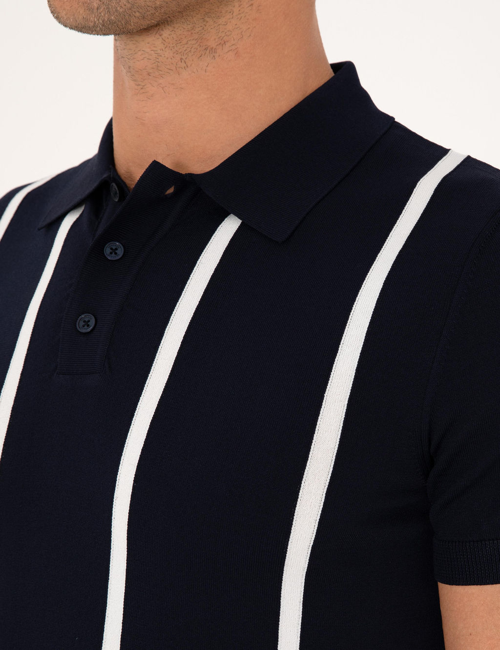 Lacivert Slim Fit Polo Yaka Triko T-shirt - Cacharel фото 7