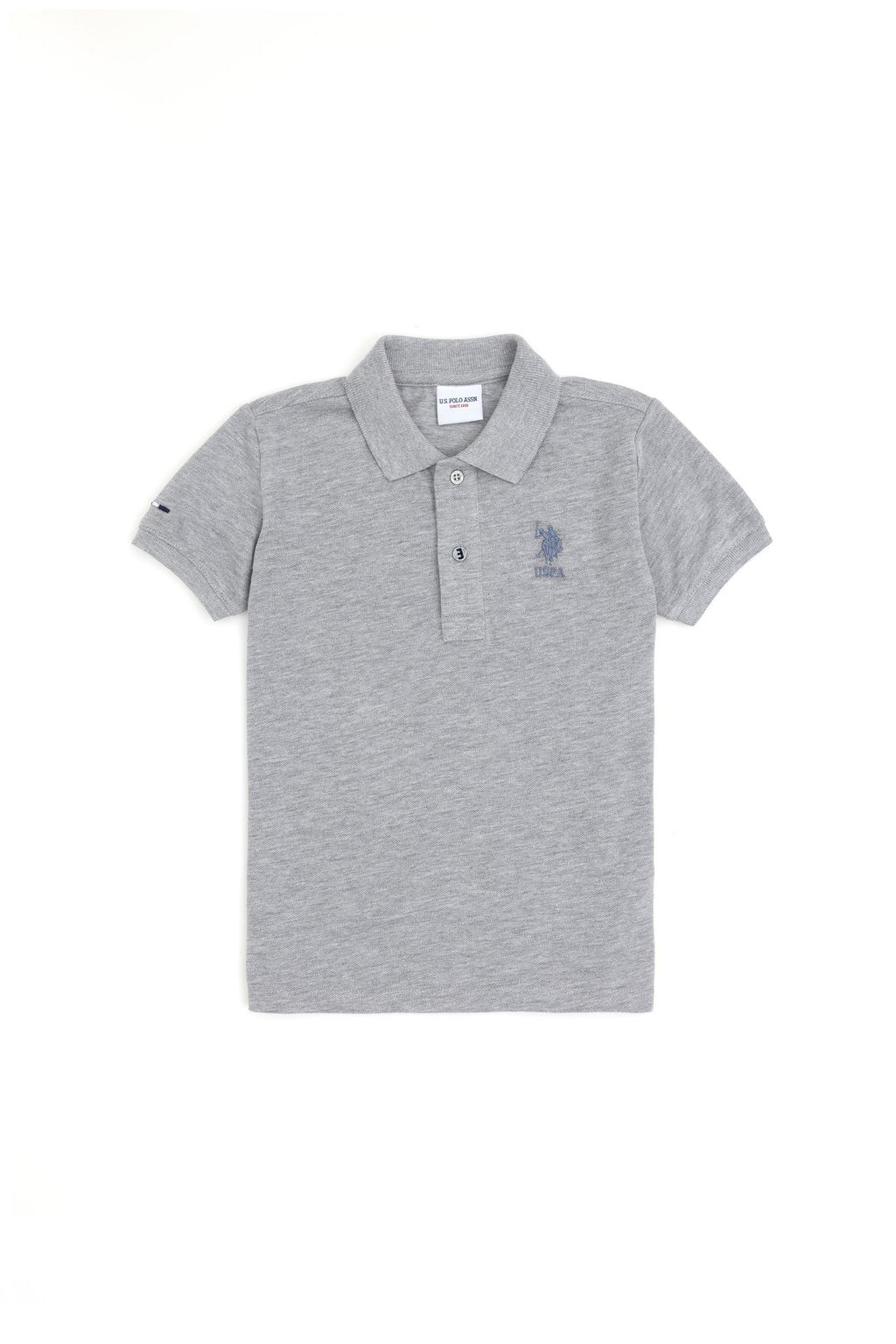 U. S. Polo Assn / Серая меланжевая базовая футболка для мальчиков - U.s. polo assn фото 4