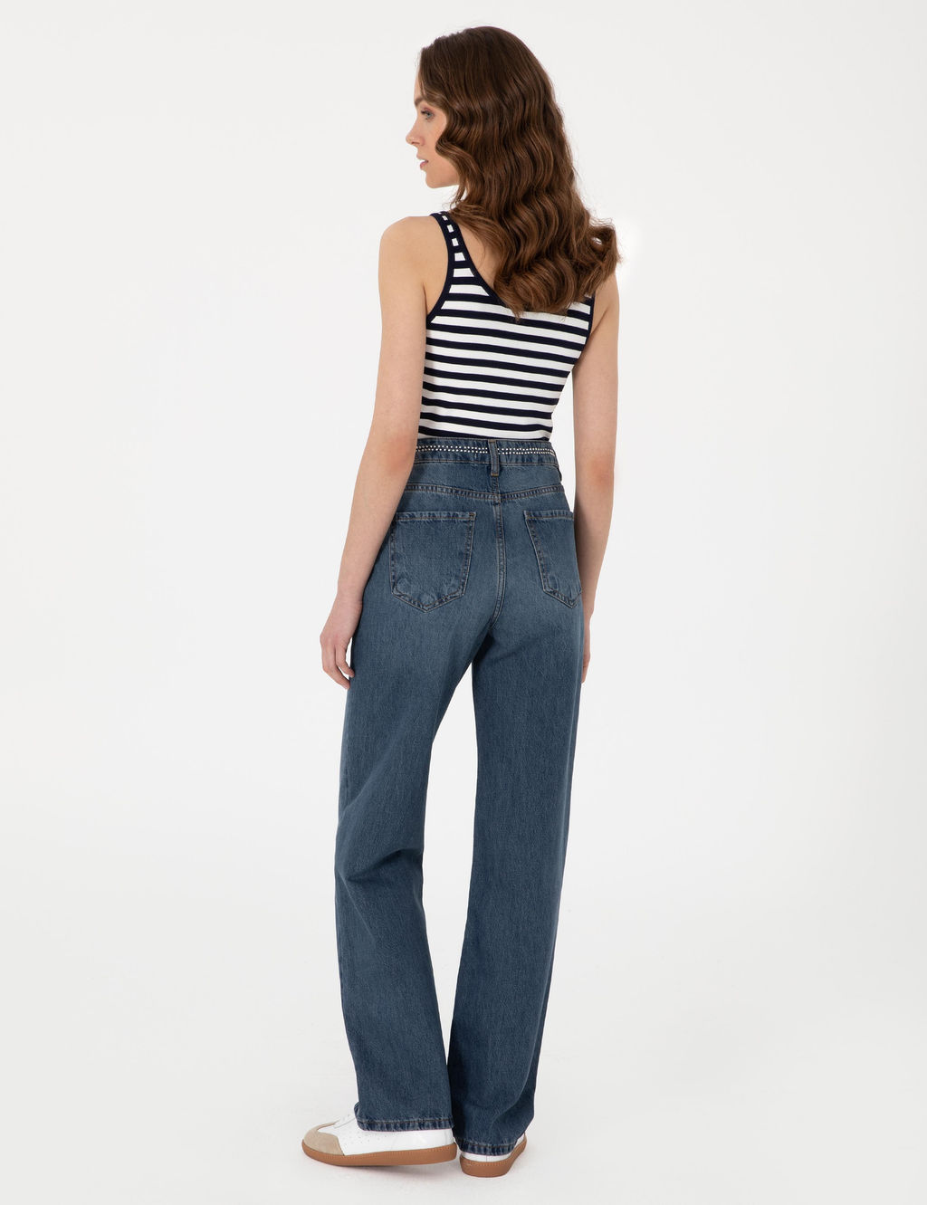 _ndigo Waist Flare Fit Jean Pantolon