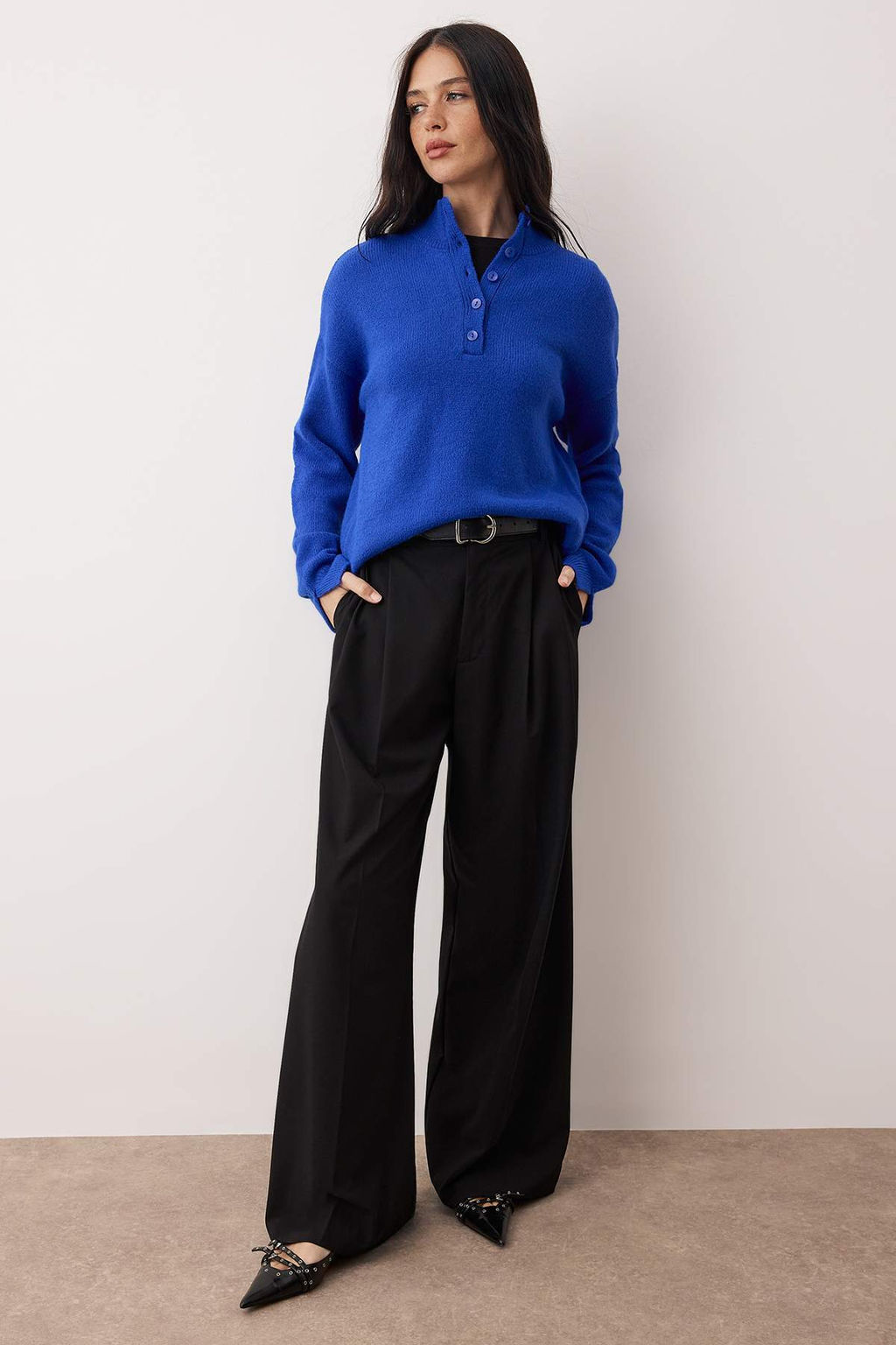 Wardrobe Essentials Haki Yumusak Dokulu Triko Kazak | TWOAW26KZ00074 - Trendyolmilla фото 17