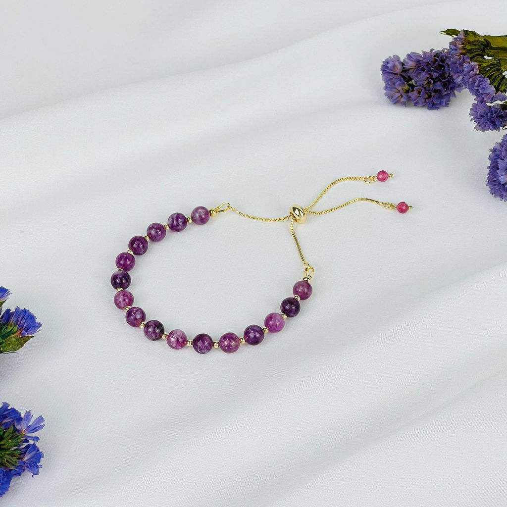 Браслет регулируемый из Лепидолита от 16 см