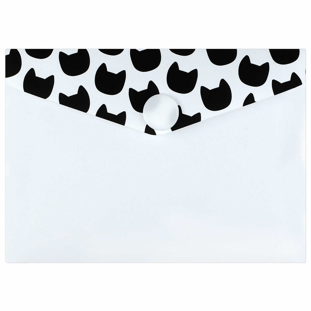 Папка для карт и визиток пластиковая Феникс+, арт. 72234/ 12 КОТЫ НА ЧЕРНОМ (полипропилен, 10.5х7.4 см, 1 отделение (-я), кнопка, УФ-печать)