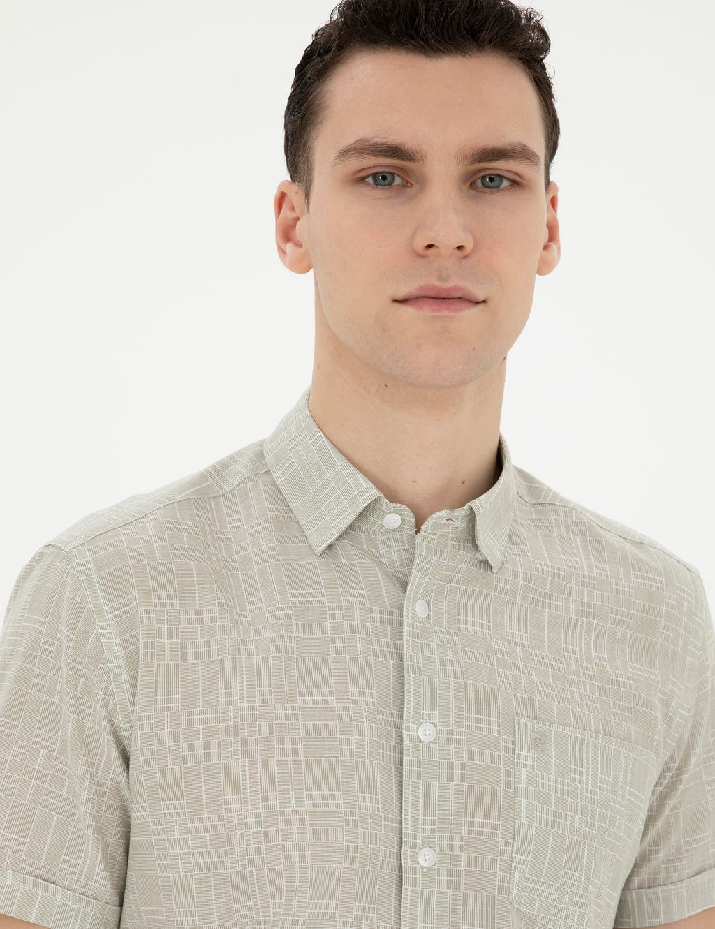 Haki Regular Fit K_sa Kollu G_mlek - Pierre cardin фото 2