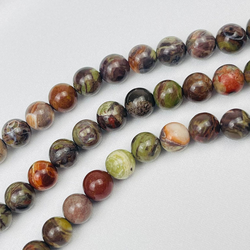 Бусины для украшений из Уральской яшмы (44 бусины)