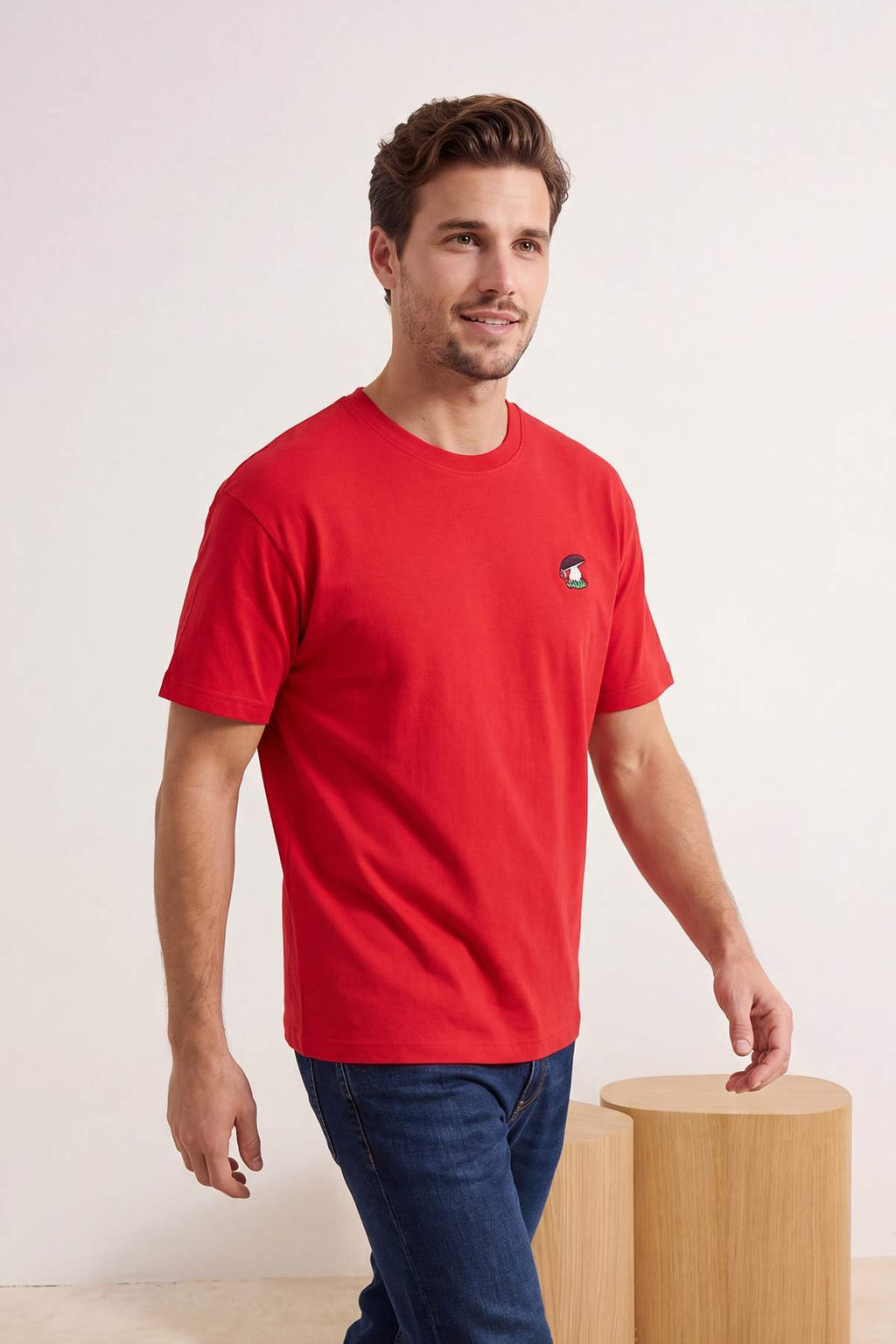 Haki Oversize/Genis Kesim Tilki Nak?sl? %100 Pamuk T-Shirt TMNSS26TS00047 - Trendyolmilla фото 11