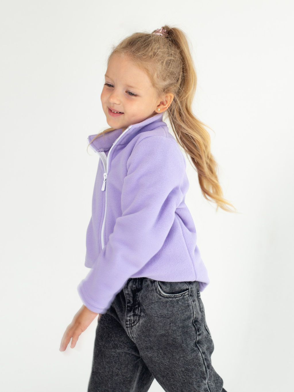 Толстовка ДЕТСКАЯ БАЗОВАЯ флисовая ЛИЛОВЫЙ NEW - Domtrik фото 4