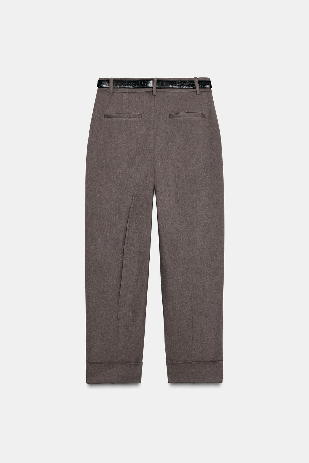 TROUSERS WITH TURN-UP HEMS AND BELT - Zara фото 8