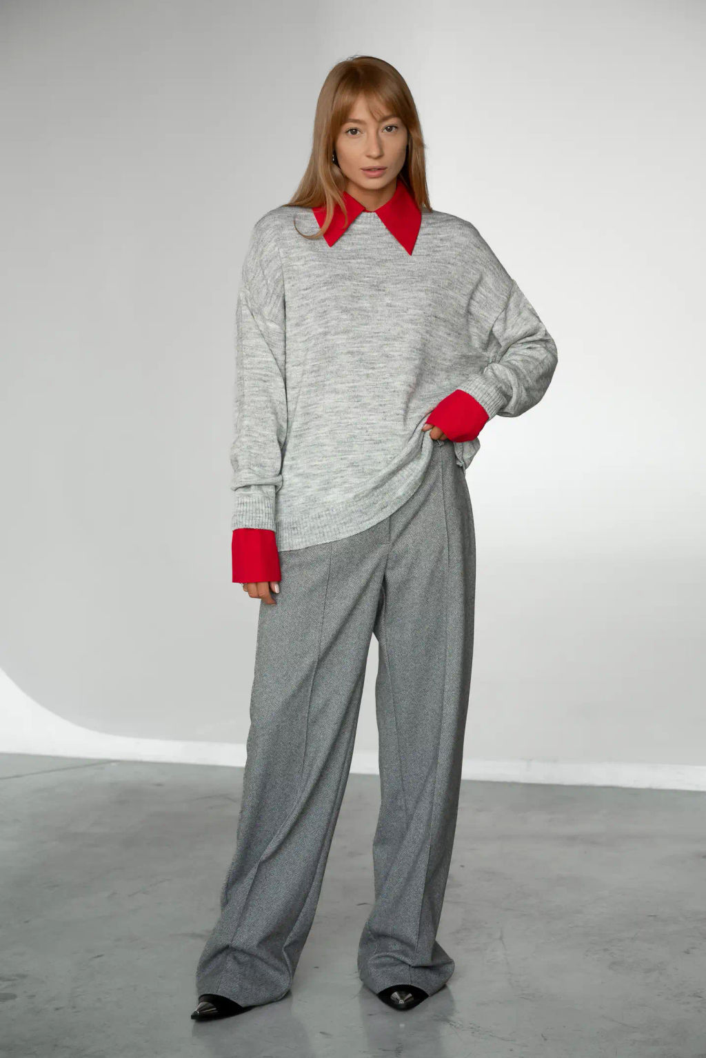 Брюки БР 627д Черно-серый