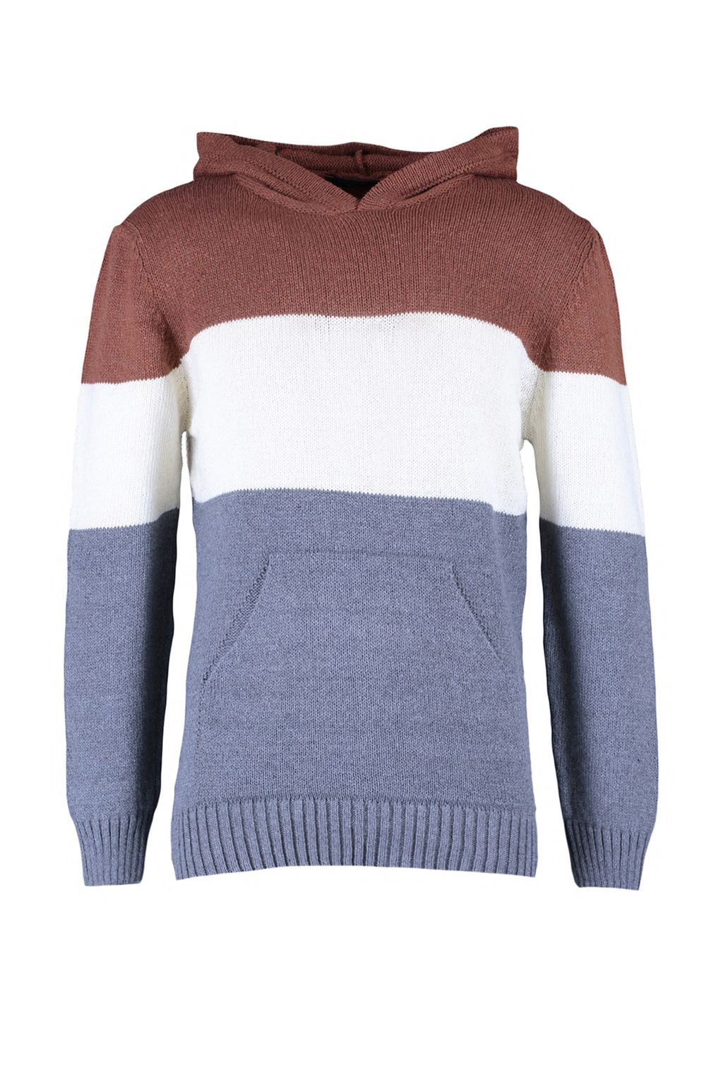 TRENDYOL MAN Kiremit Regular Fit Yunlu Kapusonlu Renk Bloklu Triko Kazak TMNAW22KZ0822 - Trendyolmilla фото 6
