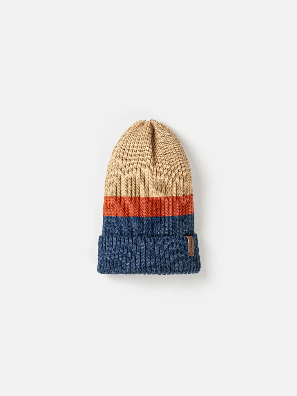 Шапка тыква из смесовой шерсти однослойная Колор блок Деним - Bungly фото 2
