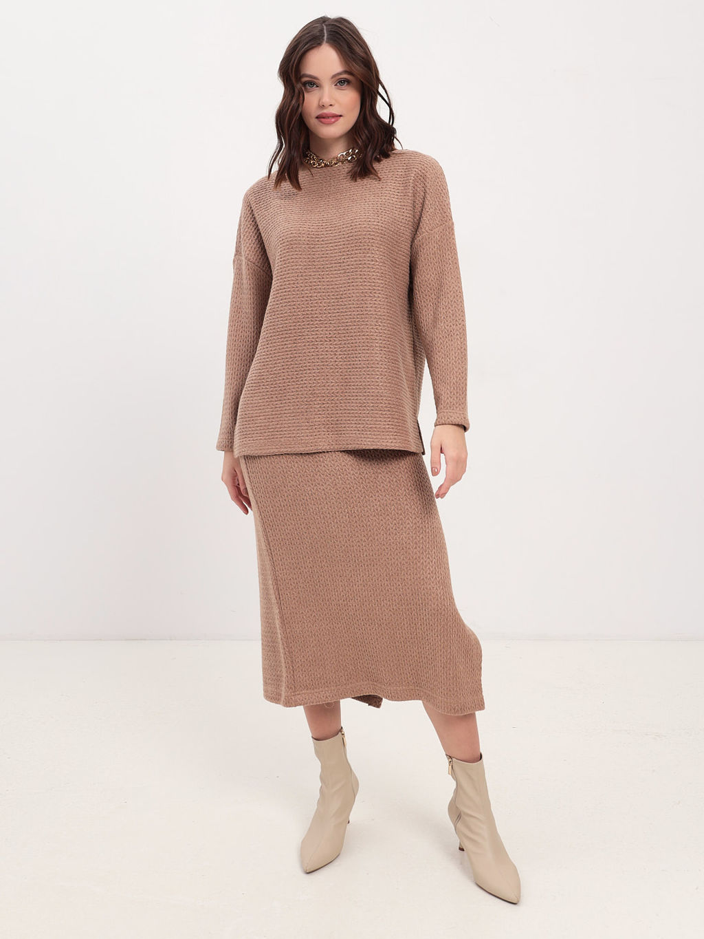 Юбка трикотажная KATHARINA KROSS KK-SKT-006Kn-коричневый  фото 6