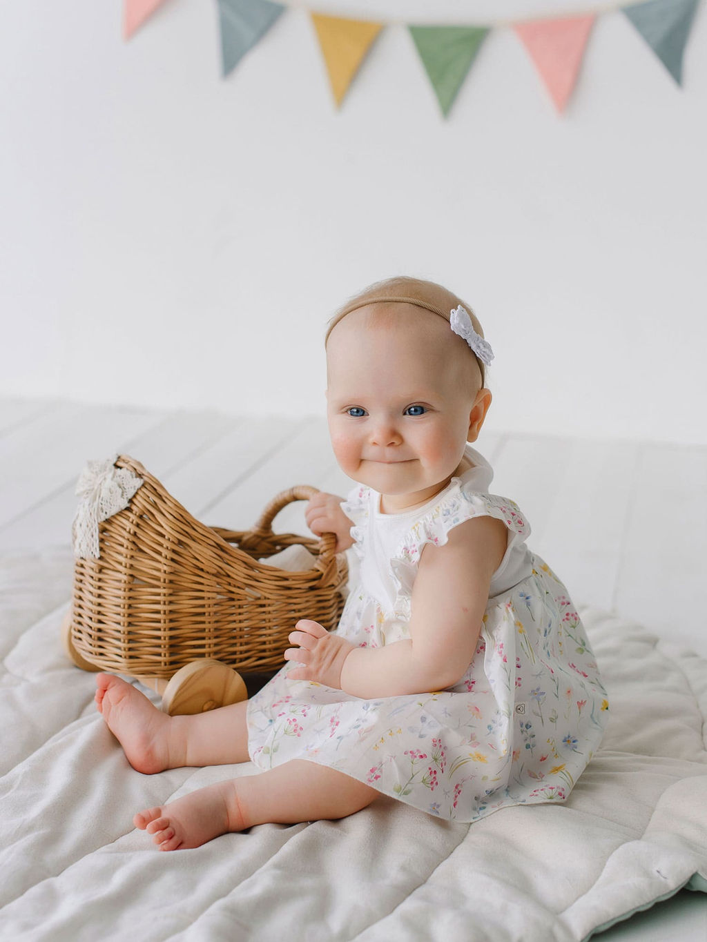 Платье-боди с крылышками Акварельные цветы 0+ - Bungly фото 3