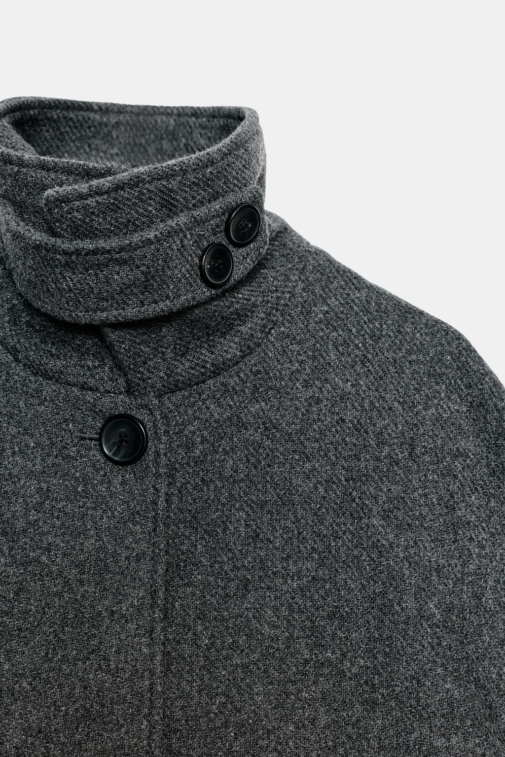 CROPPED WOOL COAT WITH HIGH NECK - Zara фото 9