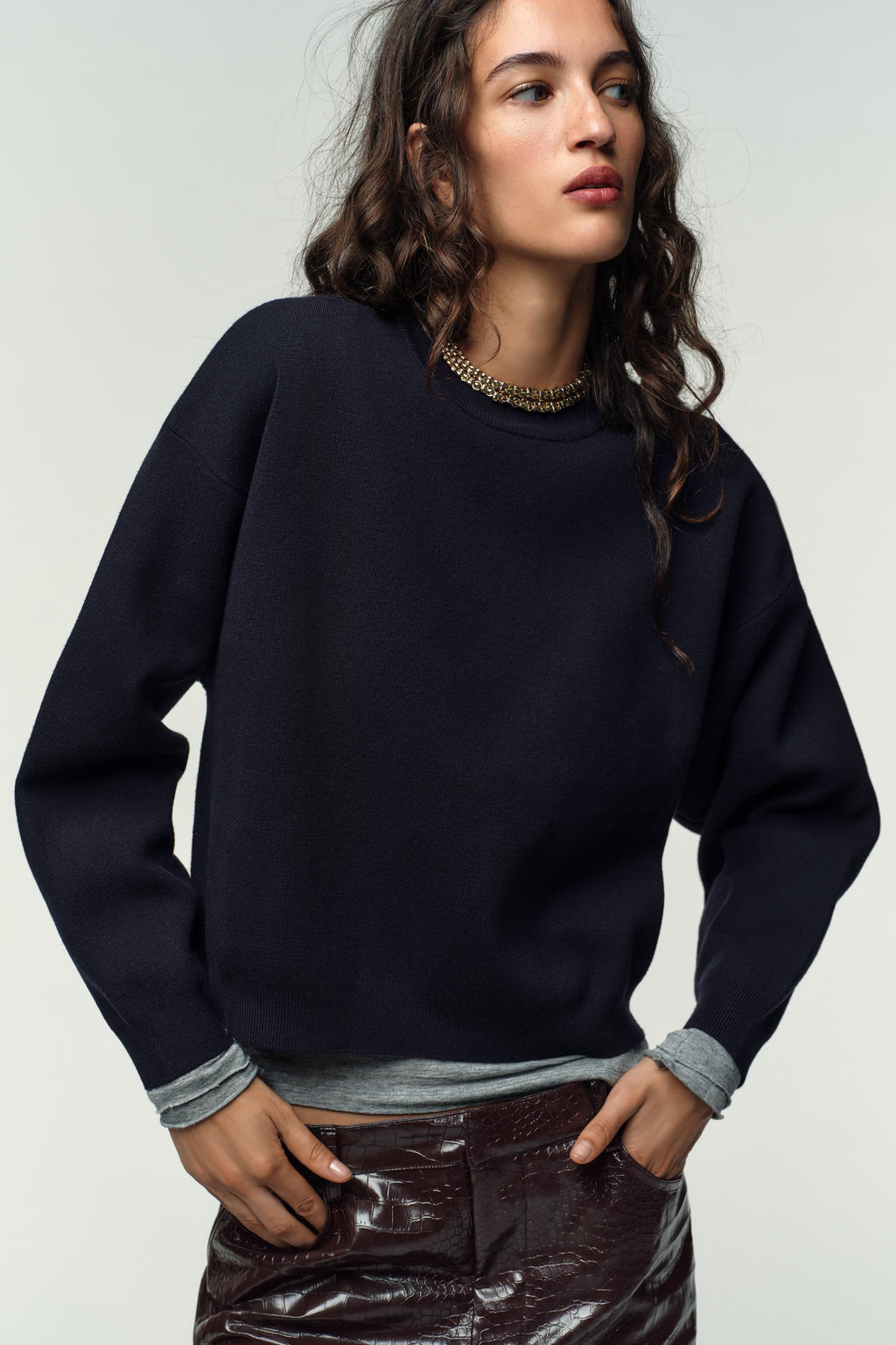 PLAIN KNIT SWEATSHIRT - Zara фото 3