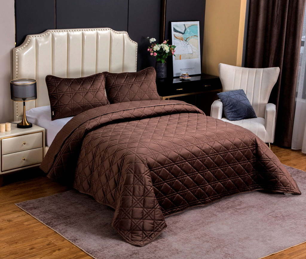 Стеганное покрывало Dori (трюфель) 240х260см (1), 50х70см (2) - Kazanov.a. фото 2