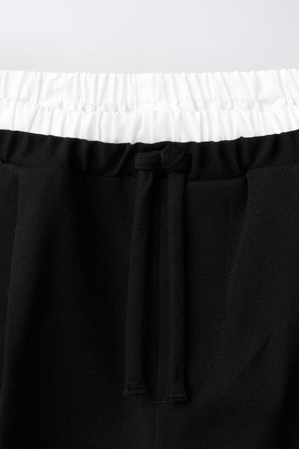 PANTAL?N WIDE LEG CINTURILLA DOBLE / Negro - Zara фото 3