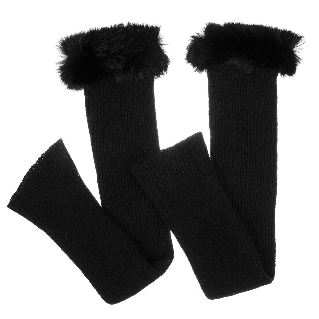 Митенки удлиненные черного цвета