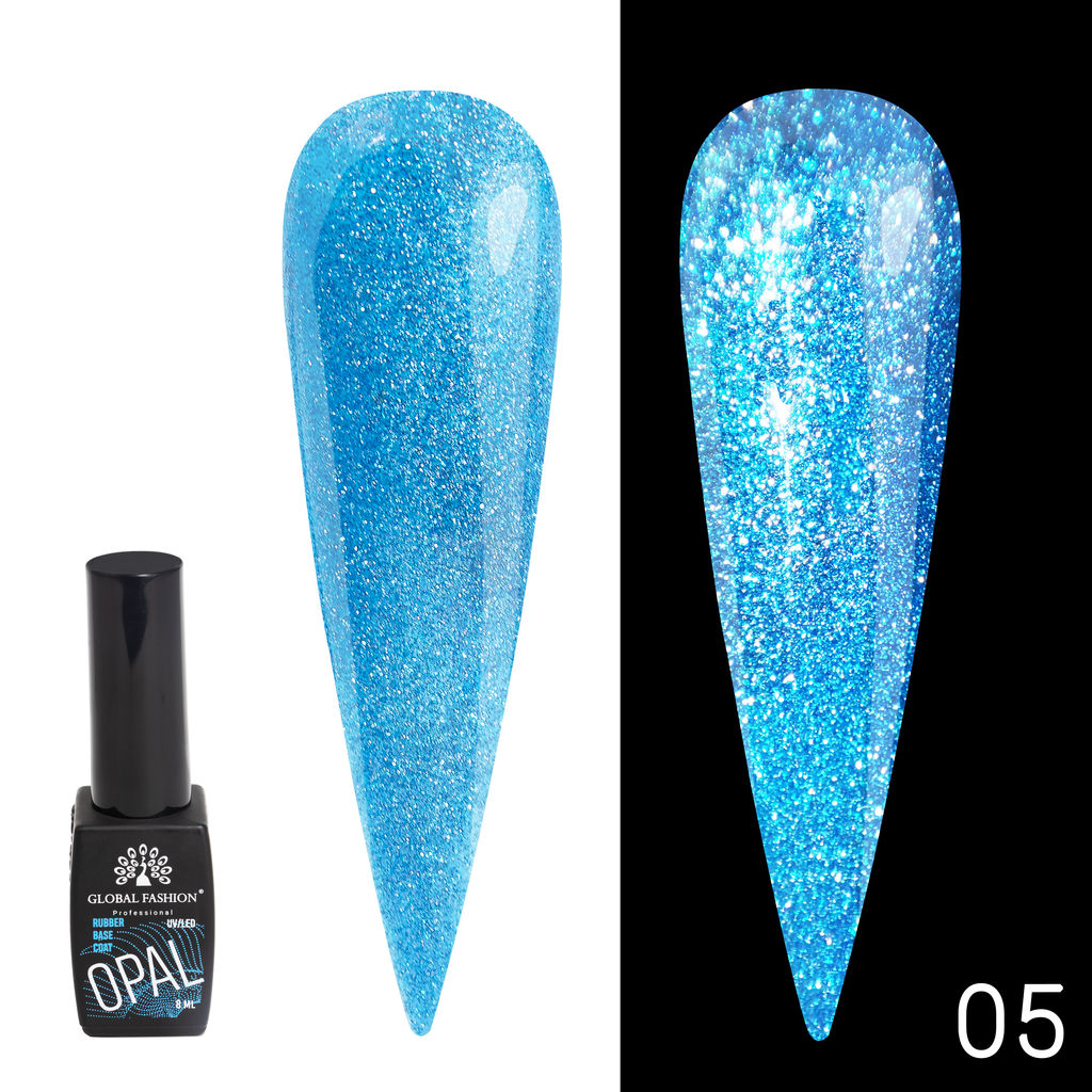 Каучуковая база Disco Opal светоотражающая Global Fashion 8 мл, 05  фото 4