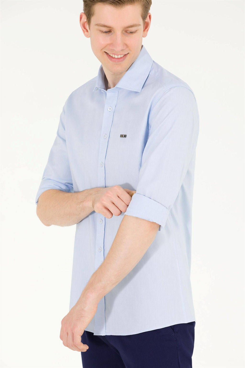 U. S. Polo Assn Мужская голубая базовая рубашка с длинным рукавом - U.s. polo assn фото 10