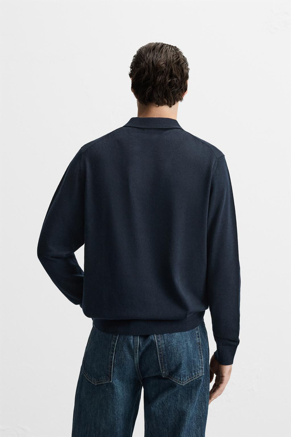 MERINO WOOL KNIT POLO SHIRT - Zara фото 11