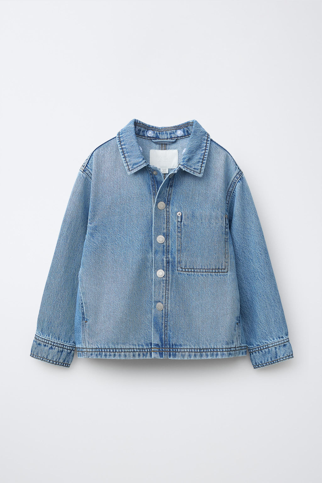 SOBRECAMISA DENIM CAPUCHA DESMONTABLE FELPA / Azul - Zara фото 2