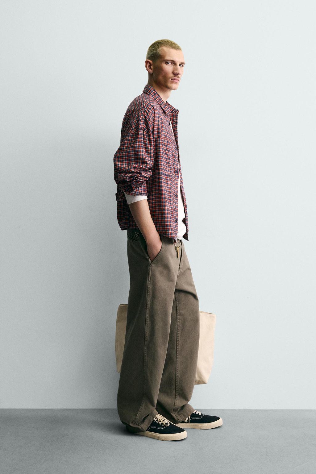 CAMISA CUADROS FRANELA BORDADO / rojo/marino