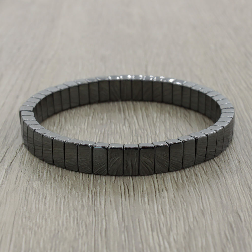 Браслет Мета 7мм гематит миниатюрный с прямоугольными звеньями - Agat77 фото 2