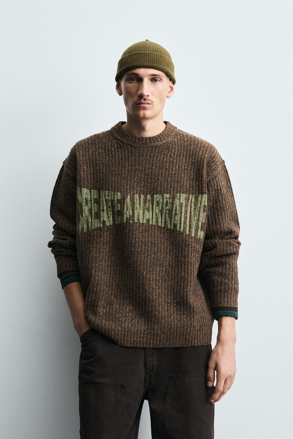 RIBBED SLOGAN SWEATER - Zara фото 2