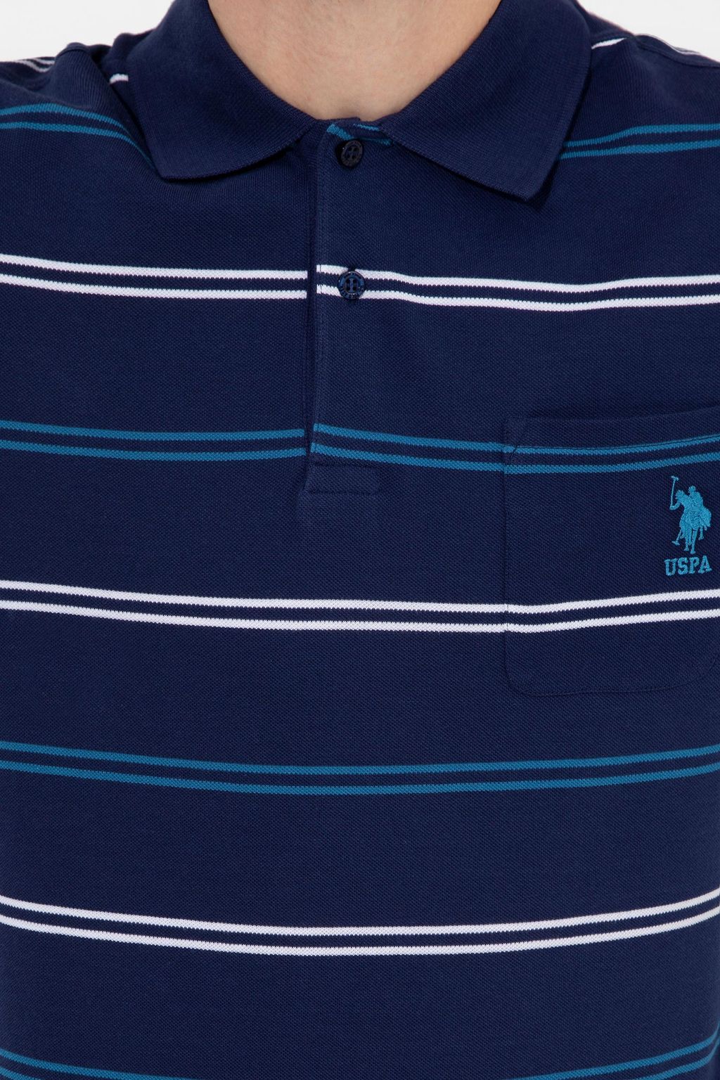 U. S. Polo Assn Мужская темно-синяя футболка с воротником-поло - U.s. polo assn фото 6