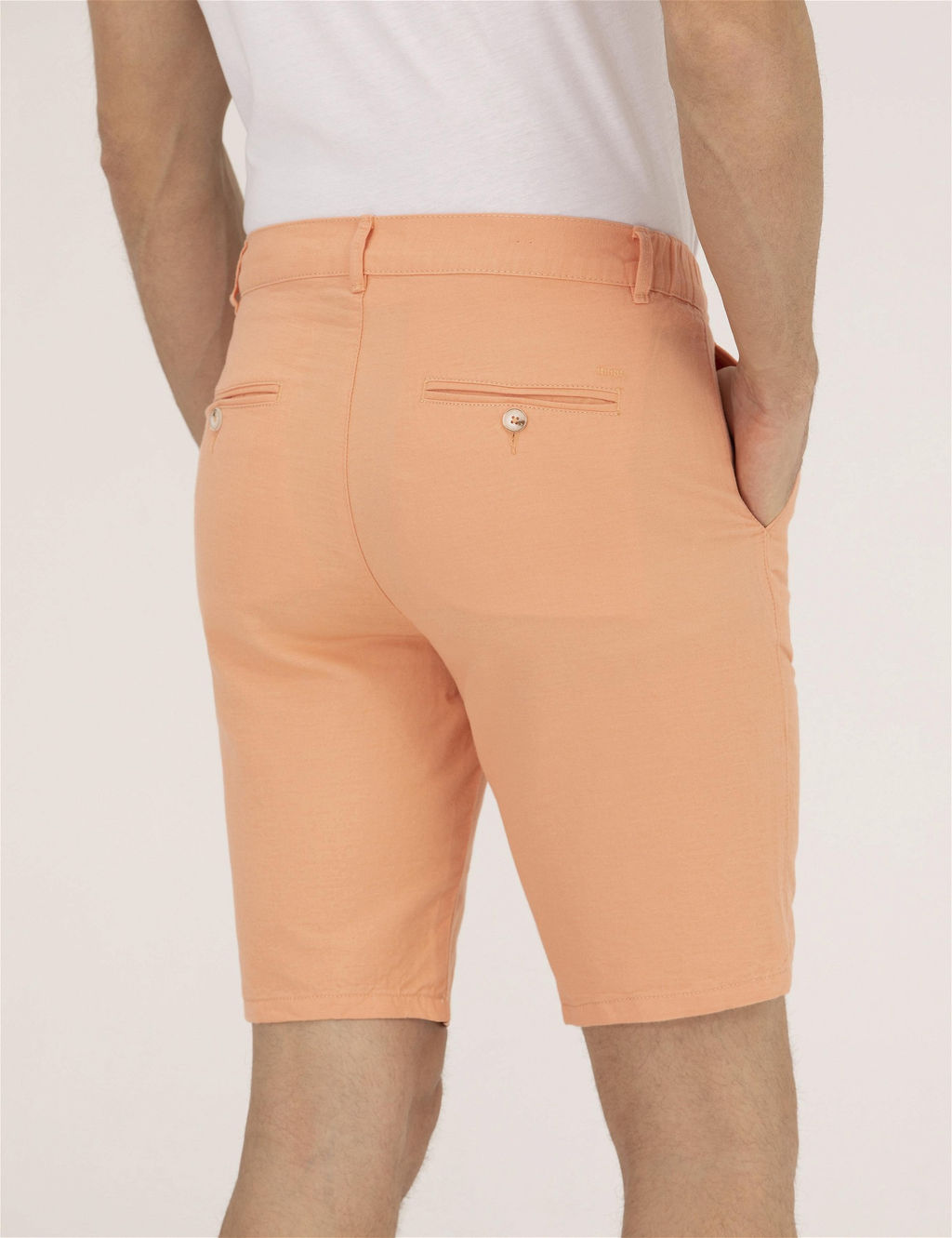 Turuncu Slim Fit Keten Kar___ml_ Bermuda _ort - Pierre cardin фото 7