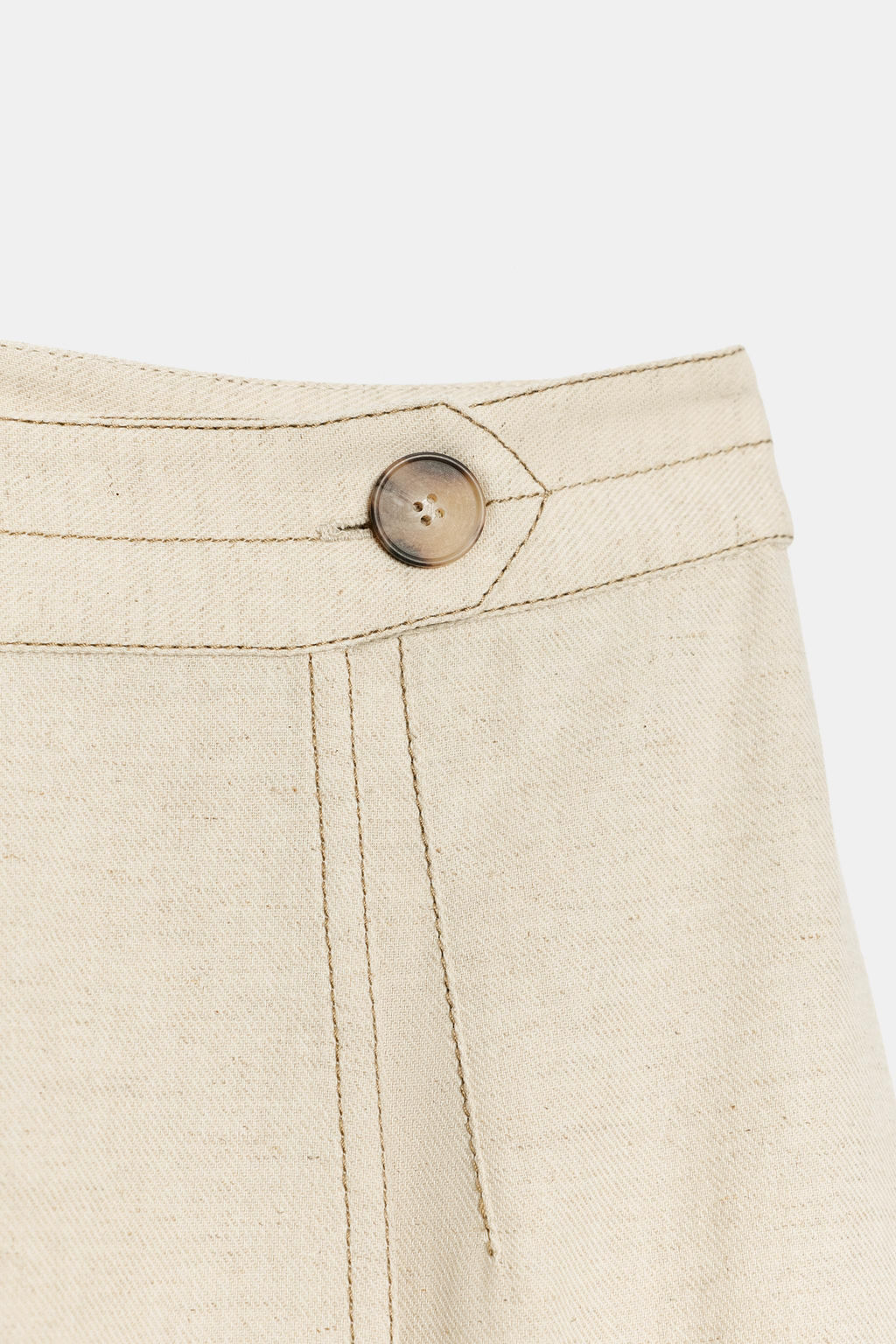 FALDA MIDI CRUZADA CON LINO / Beige claro - Zara фото 9