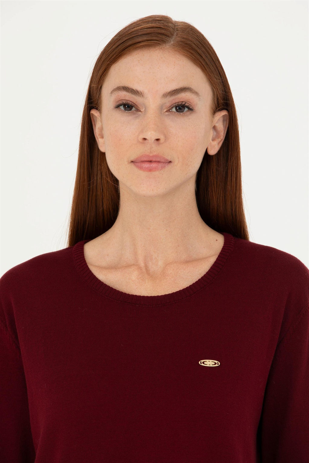 Женский бордово-красный базовый свитер - U.s. polo assn фото 2