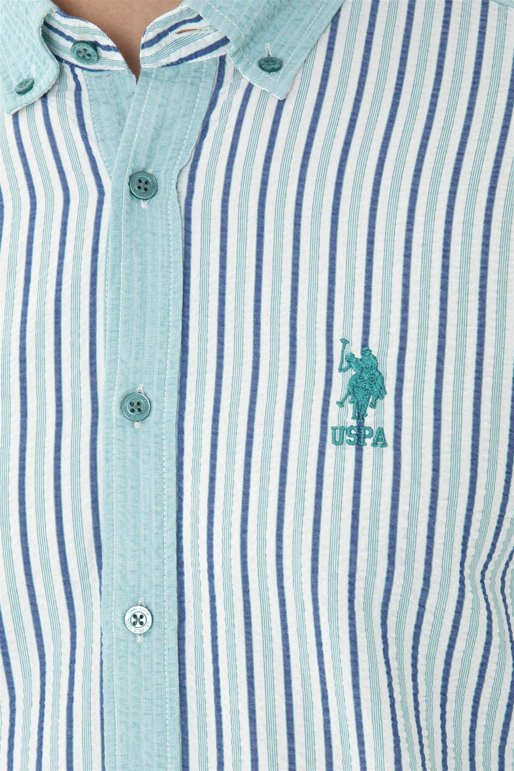 Мужская мятная рубашка с длинным рукавом - U.s. polo assn фото 7