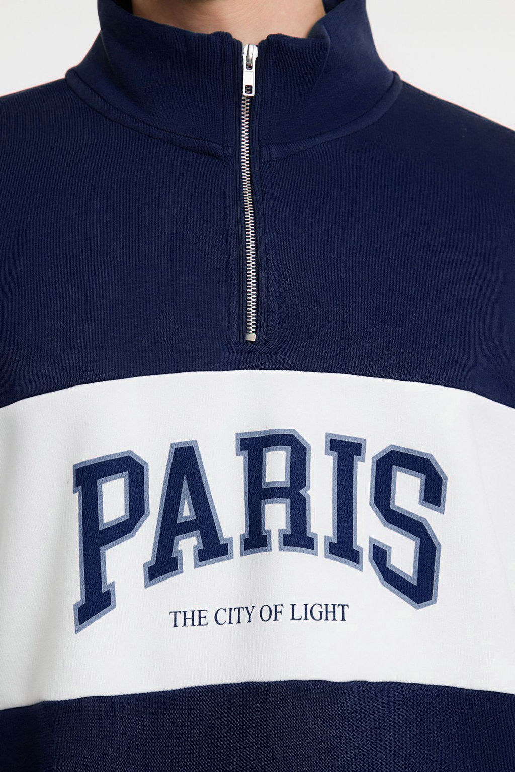 TRENDYOL MAN Zumrut Yesili Oversize/Genis City Bask?l? Renk Bloklu Dik Yaka Fermuarl? Sweatshirt TMNAW25SW00104 - Trendyolmilla фото 4