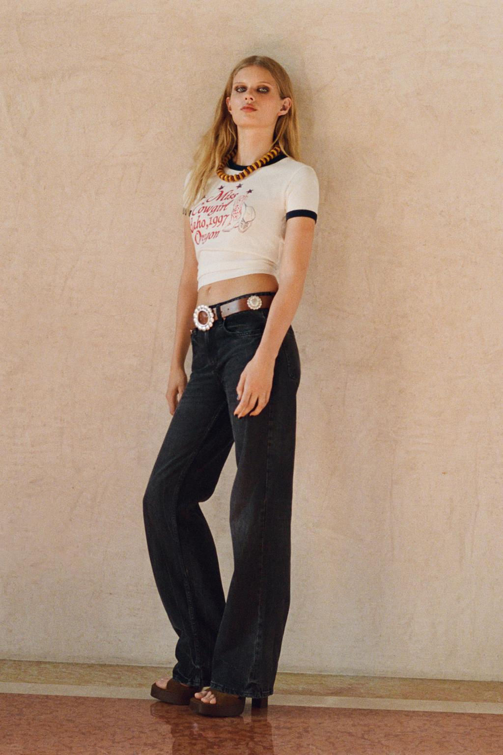 TRF WIDE-LEG MID-RISE FULL LENGTH JEANS - Zara фото 50