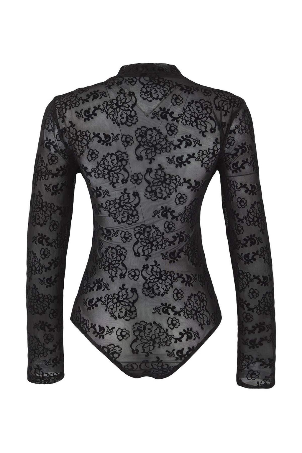 Siyah Astarl? Cicek Desenli Dik Yaka Orme Tul Body TPRAW26BD00010 - Trendyolmilla фото 6