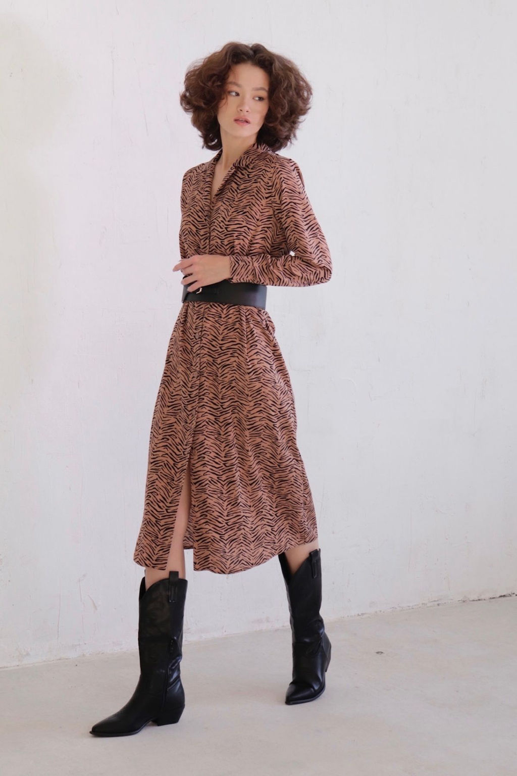 Платье-рубашка с английским воротником принт - Martichelli фото 123