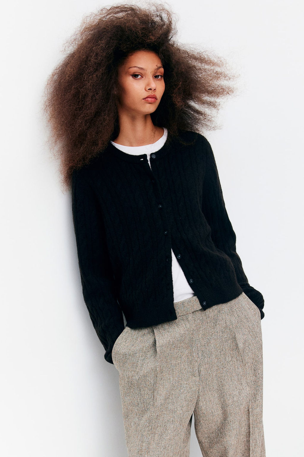 Cardigan en punto trenzado - H&m фото 2